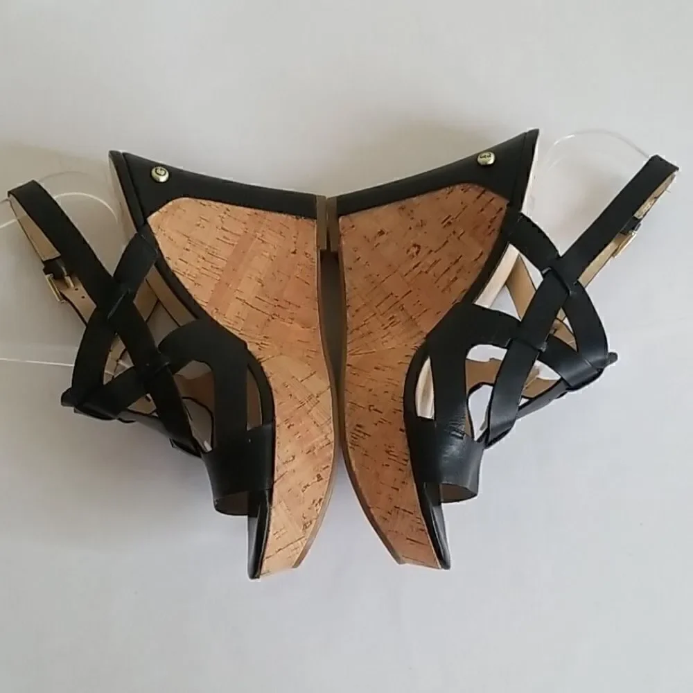Guess Blk. Tabetha Wedge Cork Platform, NEW , 8.5m
